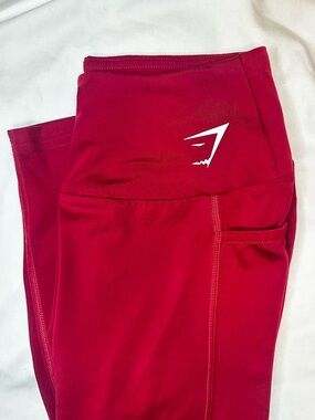 Gymshark Maroon High Waisted Pocket Mesh Leggings Size M 26” Inseam